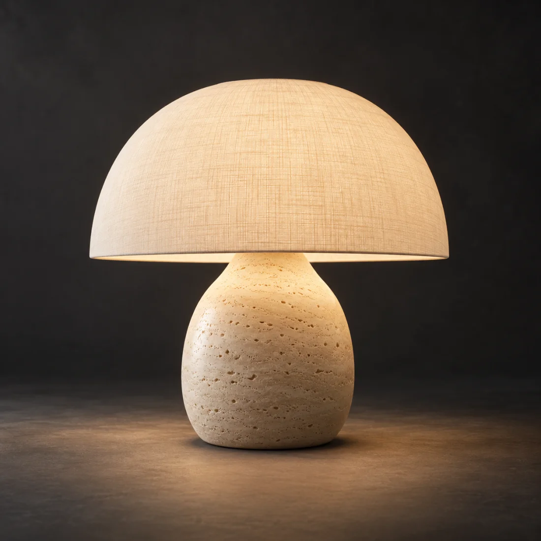 Cream mushroom table lamp
